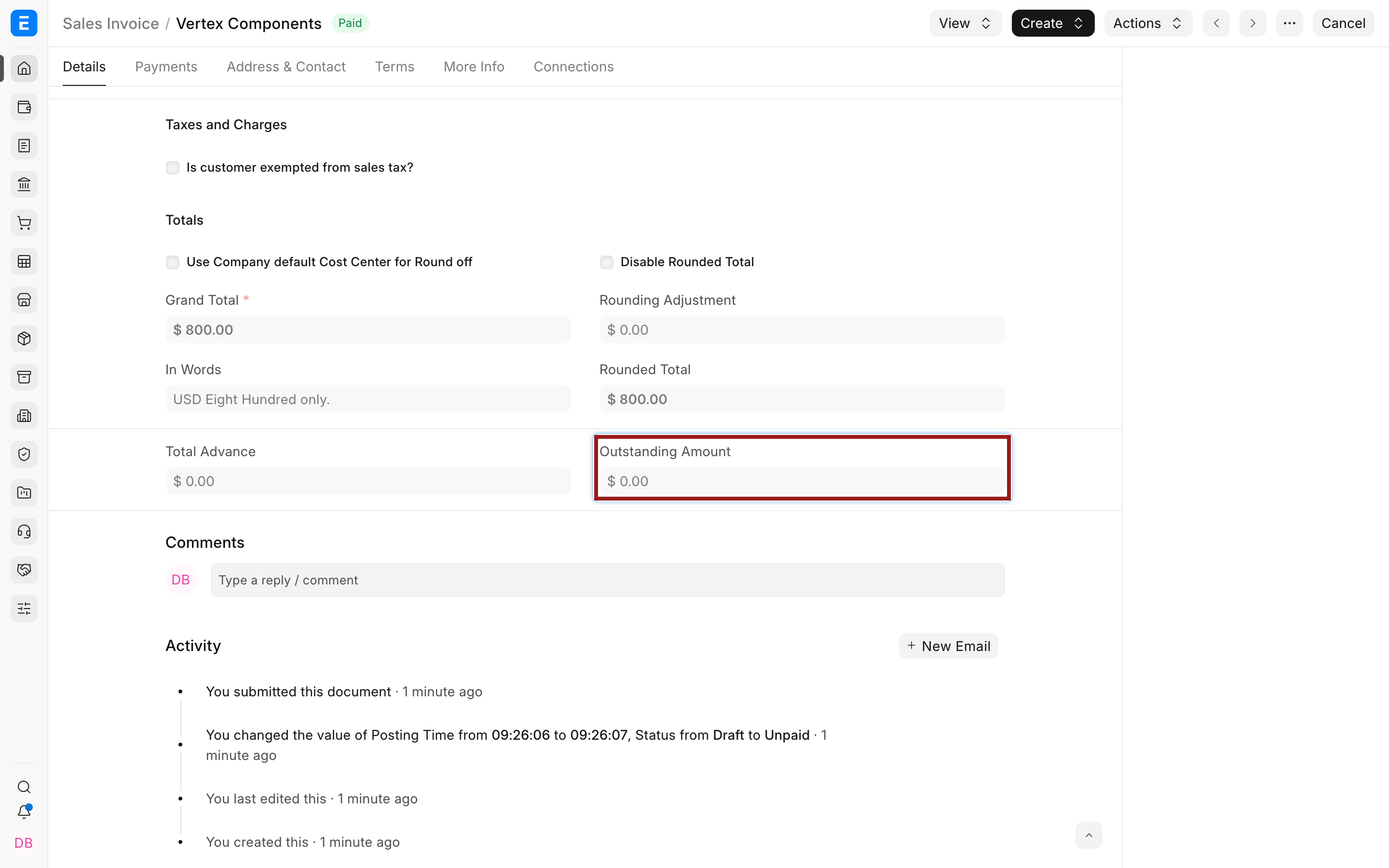 Sales Invoice with zero outstanding amount after Common Party Accounting