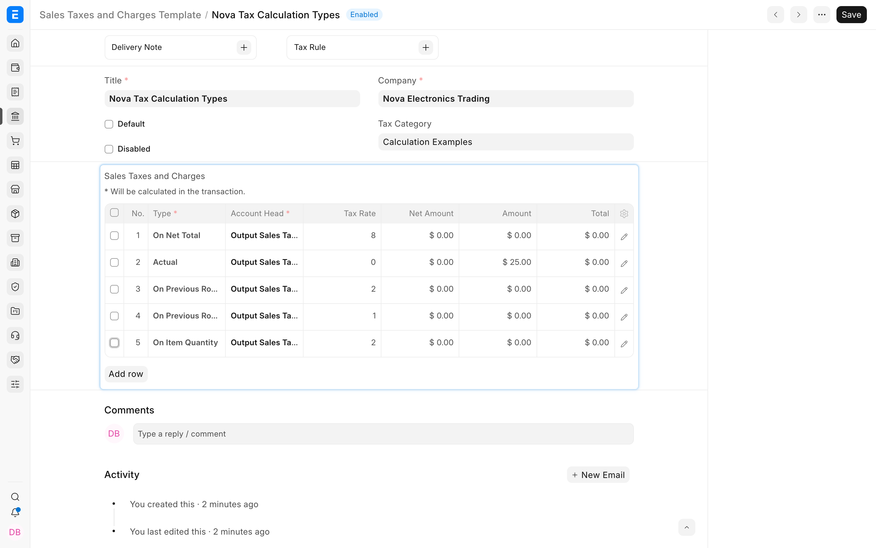 All five tax-template calculation types