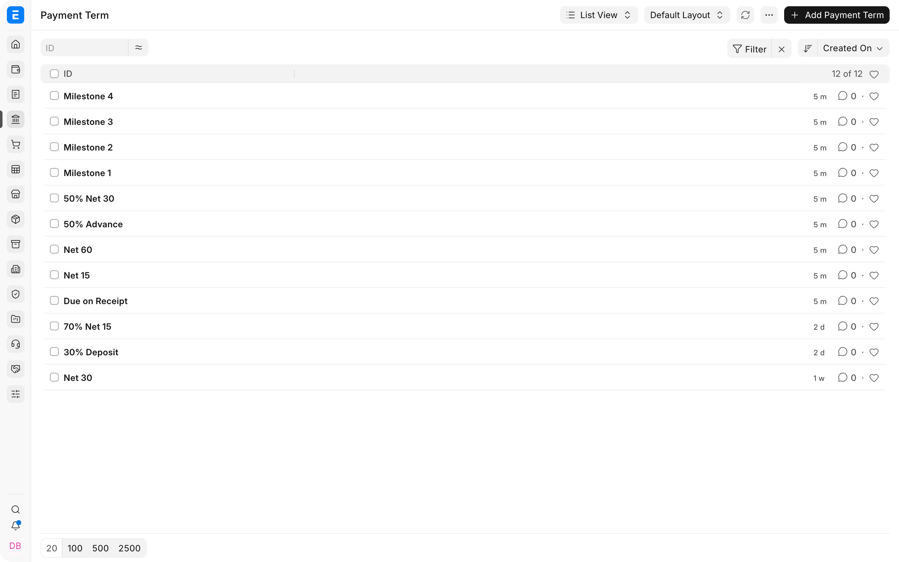 Reusable Payment Term records in ERPNext