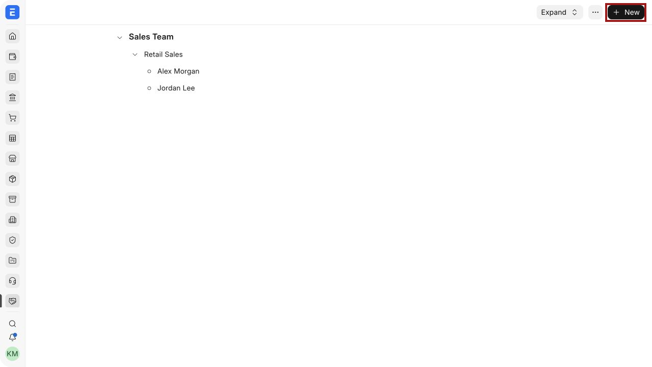 Sales Person hierarchy with a group and individual sales people